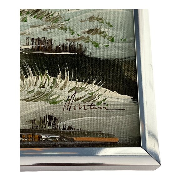 Vintage Signed Duck Landscape Oil Painting – 8x10 Framed Waterfowl Art by Martin - Picture 2 of 3